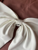 White Mini Lady Dress with Detachable Bow