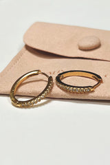 18k Gold Plated Diamante Hoops