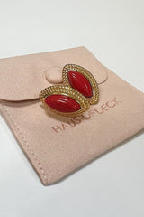 18k Gold Plated Brooke Earrings - Red