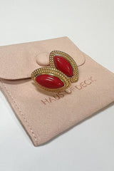 18k Gold Plated Brooke Earrings - Red