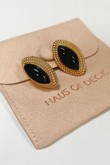 18k Gold Plated Brooke Earrings - Black