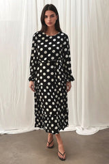 Black Polka Dot Tiered Dress