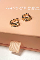 18k Gold Plated Double Row Huggie Hoops