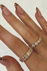 18k Gold Plated Mix Shape Ring Set