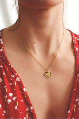 18k Gold Circle Pendant Necklace HAUS OF DECK