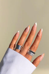 Sterling Silver Plated Triple Ring Set