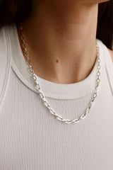 Sterling Silver Plated Paperclip Link Chain