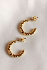 18k Gold Plated Twist Hoops