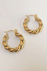18k Gold Plated Braided Hoop Earrings