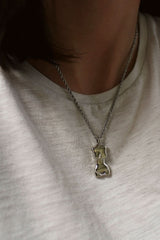 Rhodium Female Body Pendant Necklace