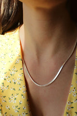 Sterling Silver Plated Thin Herringbone Chain