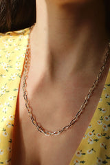 Sterling Silver Plated Paperclip Link Chain