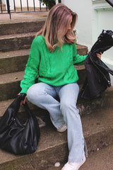 Green Chunky Cable Knit Jumper