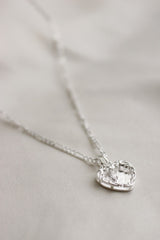 Sterling Silver Plated Herringbone & Heart Layering Set