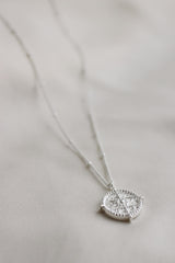 Sterling Silver Plated Medallion Pendant Necklace