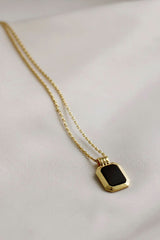 18k Gold Plated Chunky Chain Black Layering Set