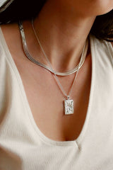 Sterling Silver Plated Herringbone & Star Layering Set