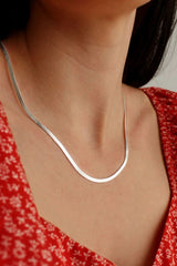 Sterling Silver Plated Thin Herringbone Chain