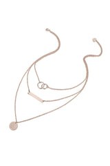 Layered 18k Rose Gold Bar & Circle Necklace HAUS OF DECK