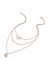 Layered 18k Rose Gold Bar & Circle Necklace HAUS OF DECK