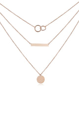 Layered 18k Rose Gold Bar & Circle Necklace HAUS OF DECK