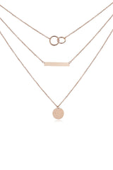 Layered 18k Rose Gold Bar & Circle Necklace HAUS OF DECK
