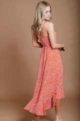 Red Leopard Print High Low Dress HAUS OF DECK