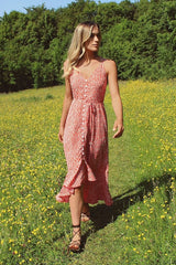 Red Leopard Print High Low Dress HAUS OF DECK