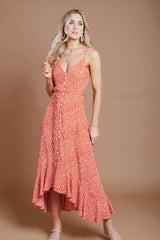 Red Leopard Print High Low Dress HAUS OF DECK