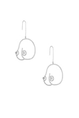 Silver Abstract Boob Earrings HAUS OF DECK