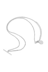Sterling Silver Fine T-Bar Pendant Chain Necklace HAUS OF DECK