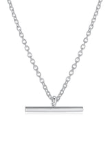 Sterling Silver Fine T-Bar Pendant Chain Necklace HAUS OF DECK