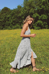 White Leopard Print High Low Dress HAUS OF DECK