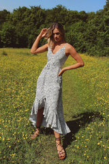 White Leopard Print High Low Dress HAUS OF DECK