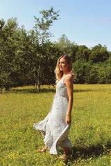 White Leopard Print High Low Dress HAUS OF DECK