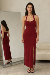 Cindy Halterneck Dress in Ruby