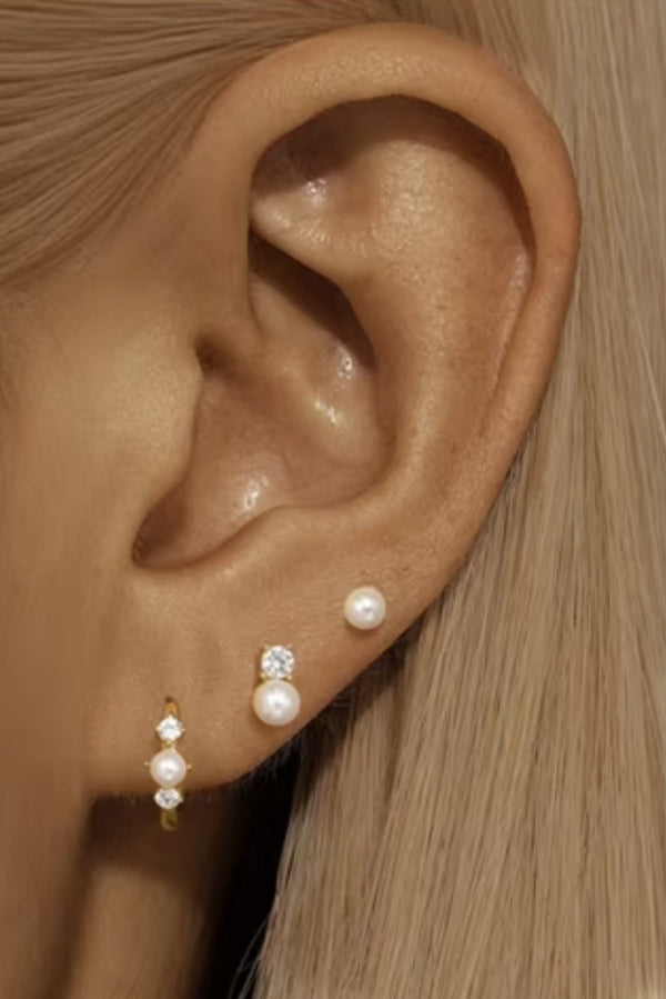 18k Gold Plated Pearl Stack Set