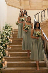 Sage Green Lady Dress with Detachable Bow