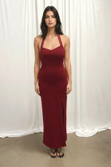 Cindy Halterneck Dress in Ruby