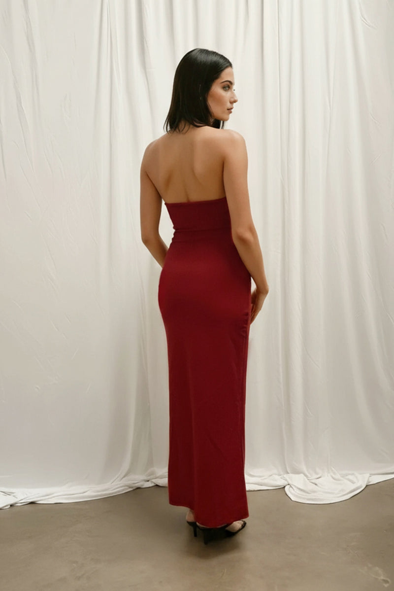 Cindy Halterneck Dress in Ruby
