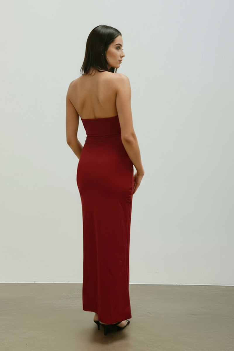 Cindy Halterneck Dress in Ruby
