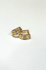 18k Gold Plated Double Row Huggie Hoops