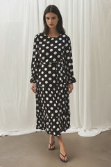 Black Polka Dot Tiered Dress