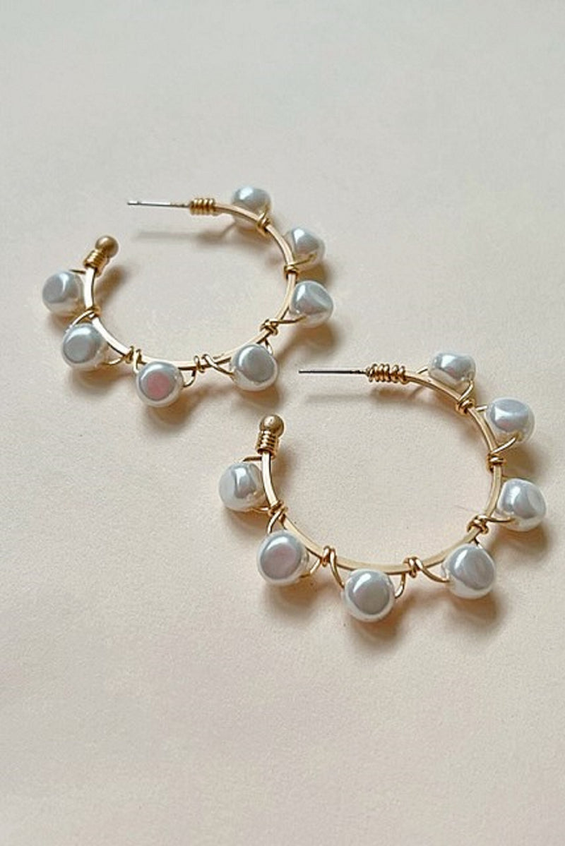 Pearl Hoop Earrings