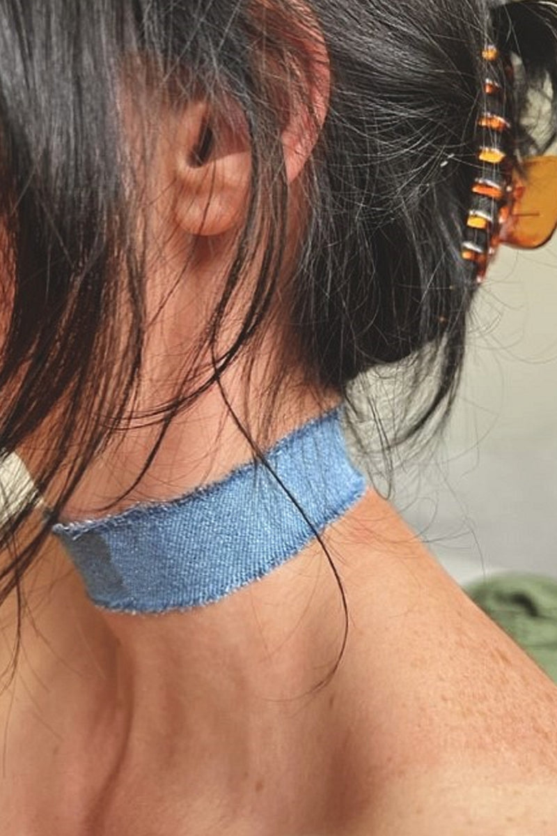 Light Denim Choker Necklace