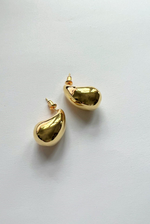 18k Gold Plated Chunky Teardrop Earrings