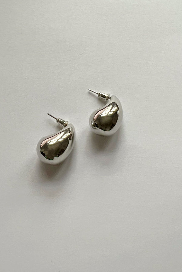 Sterling Silver Plated Chunky Teardrop Earrings