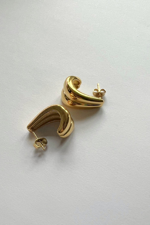 18k Gold Plated Chunky Double Teardrop Earrings