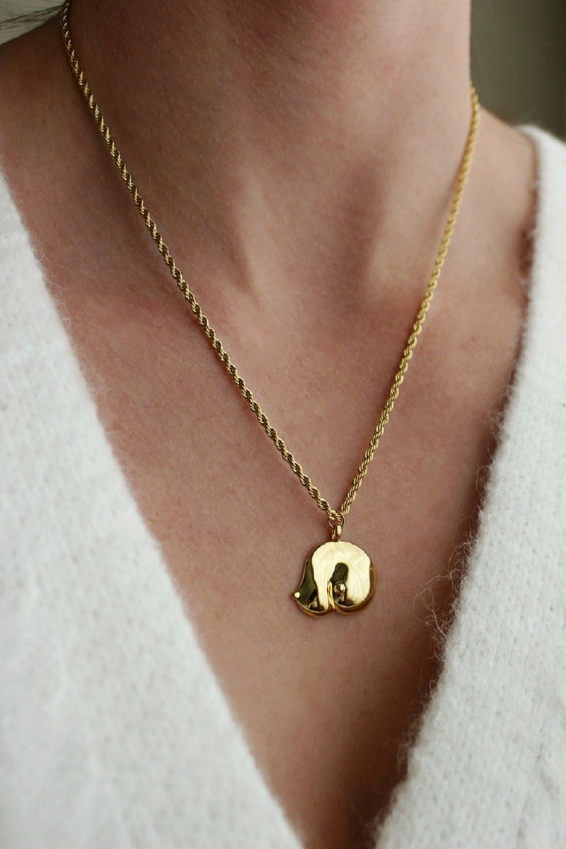 18k Gold Plated Boob Pendant Necklace