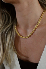 18k Gold Plated Rope Chain Necklace HAUS OF DECK 